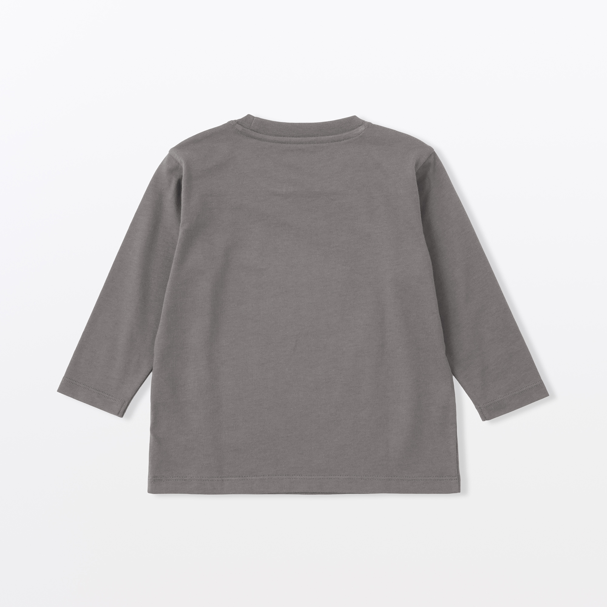 ベビー　あたまするっと　綿天竺編みクルーネック長袖Ｔシャツ　無地