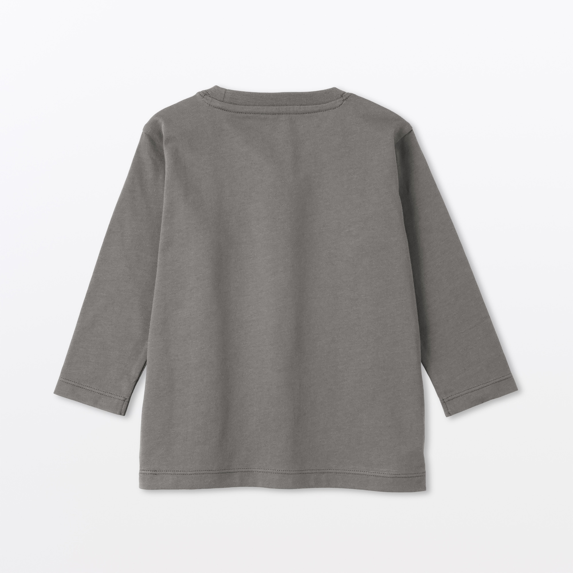 ベビー　あたまするっと　綿天竺編みクルーネック長袖Ｔシャツ　無地