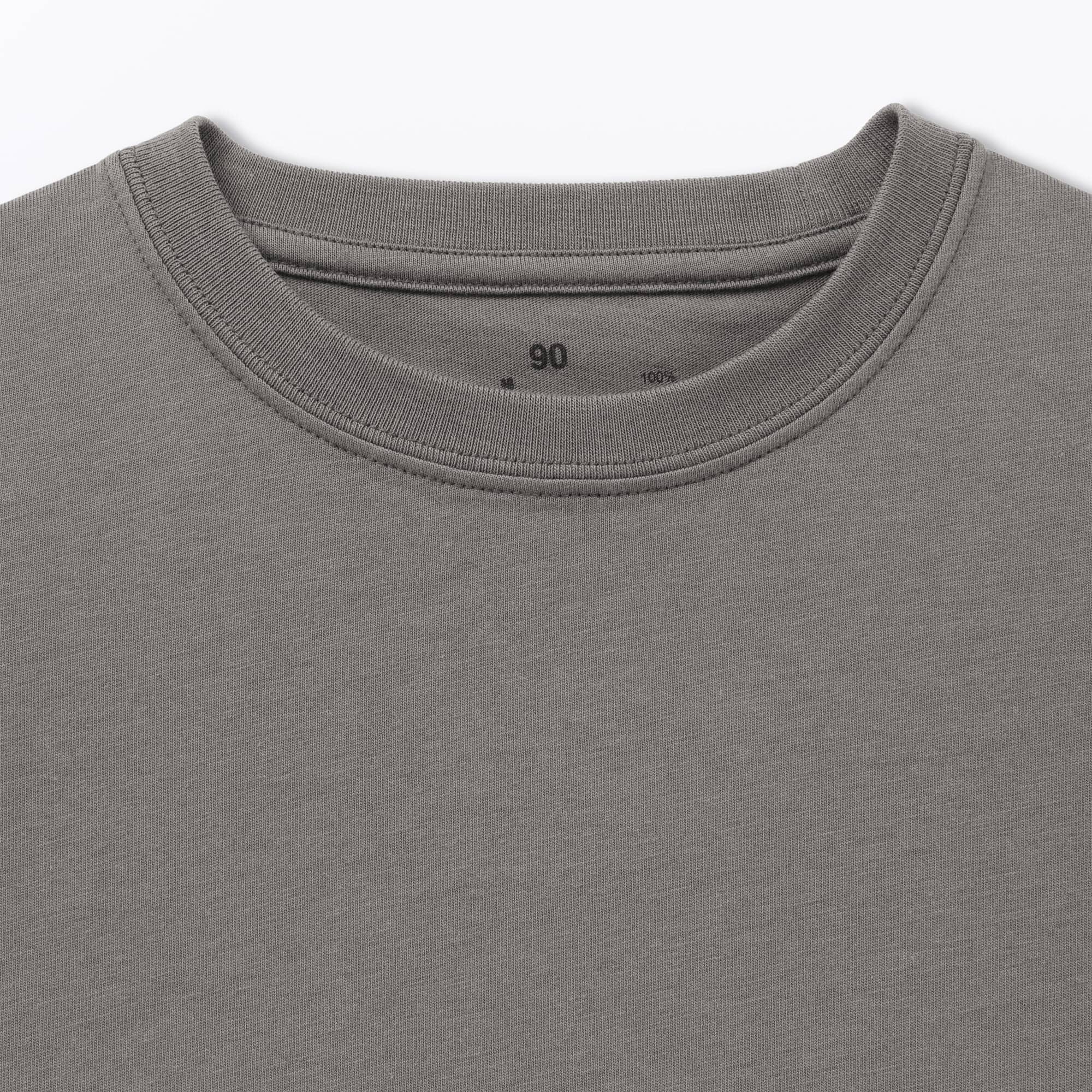 ベビー　あたまするっと　綿天竺編みクルーネック長袖Ｔシャツ　無地