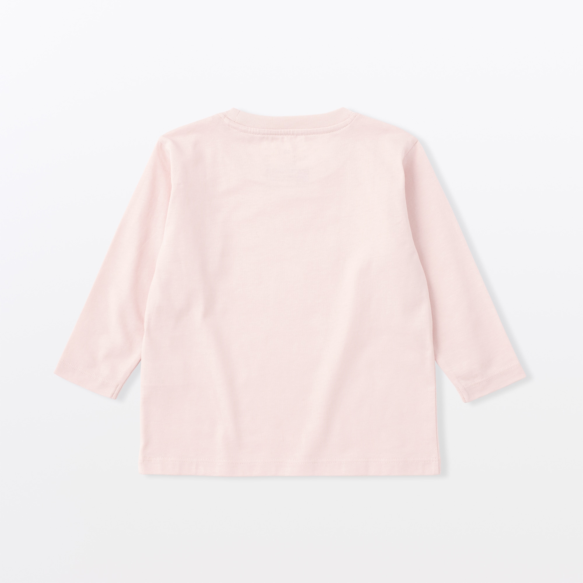 ベビー　あたまするっと　綿天竺編みクルーネック長袖Ｔシャツ　無地