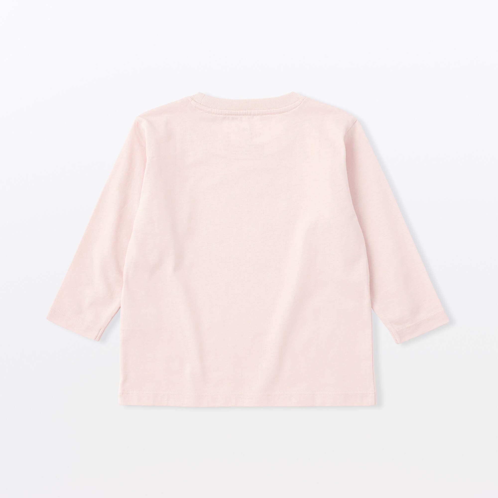 ベビー　あたまするっと　綿天竺編みクルーネック長袖Ｔシャツ　無地