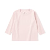 ベビー　あたまするっと　綿天竺編みクルーネック長袖Ｔシャツ　無地