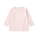 ベビー　あたまするっと　綿天竺編みクルーネック長袖Ｔシャツ　無地