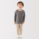 ベビー　あたまするっと　綿天竺編みクルーネック長袖Ｔシャツ　無地
