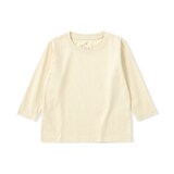 ベビー　あたまするっと　綿天竺編みクルーネック長袖Ｔシャツ　無地