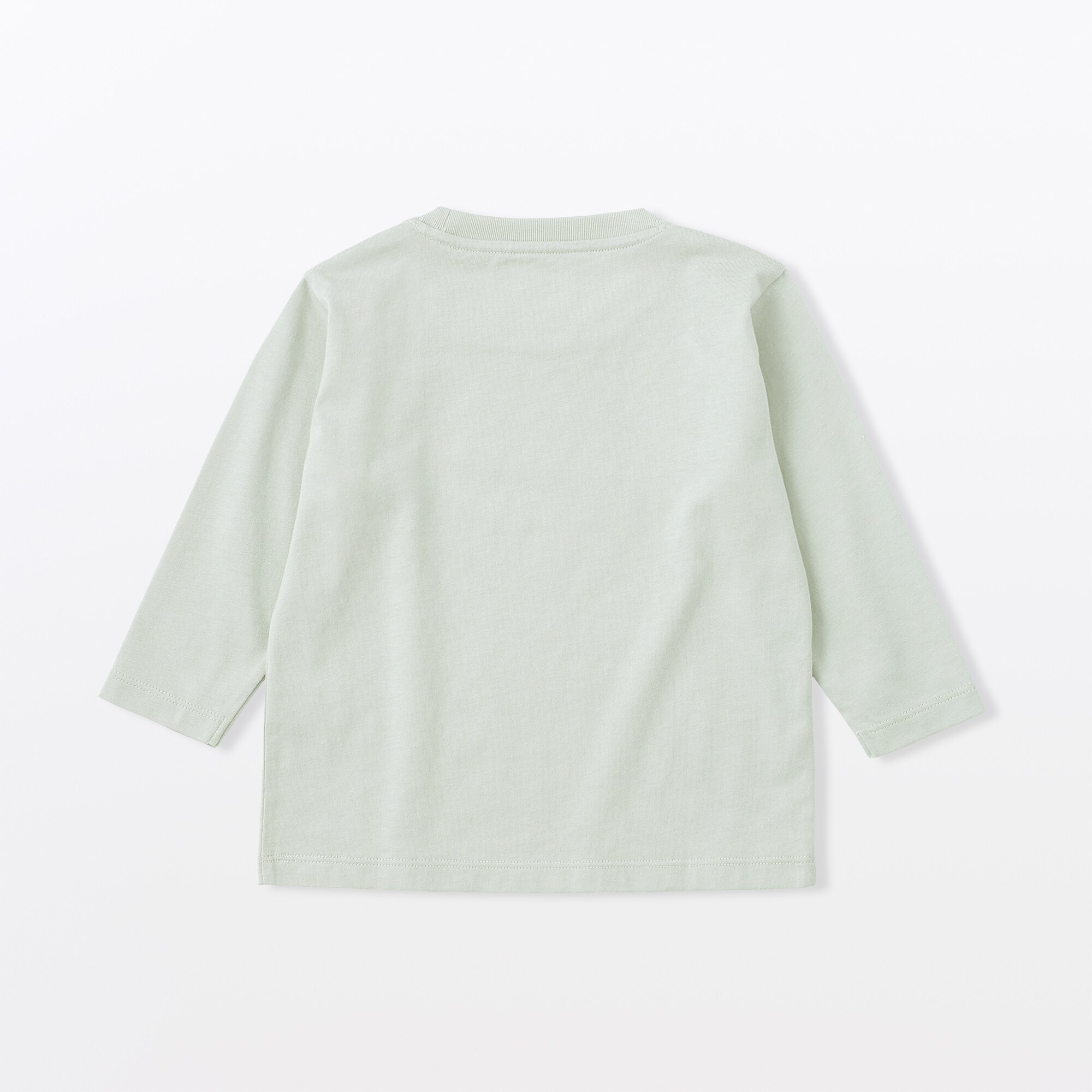 ベビー　あたまするっと　綿天竺編みクルーネック長袖Ｔシャツ　無地