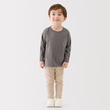 ベビー　あたまするっと　綿天竺編みクルーネック長袖Ｔシャツ　無地