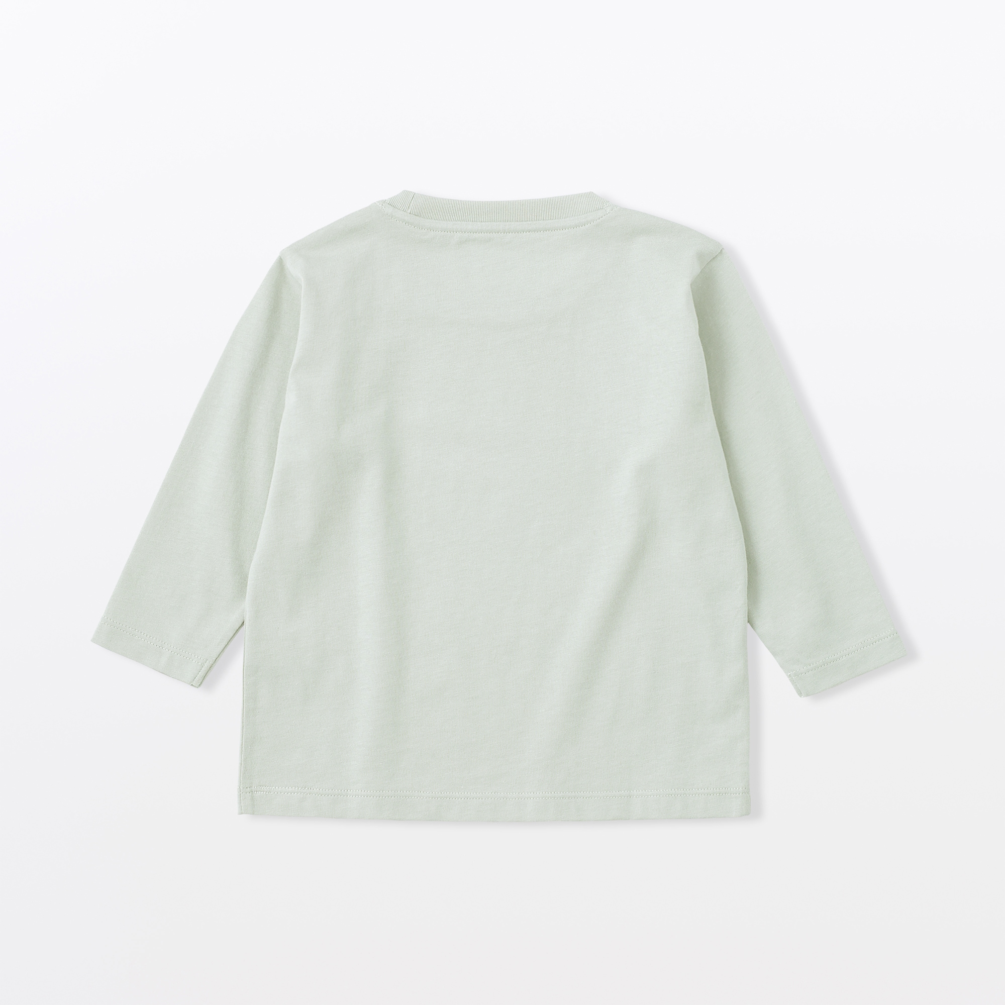 ベビー　あたまするっと　綿天竺編みクルーネック長袖Ｔシャツ　無地