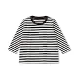 ベビー　あたまするっと　綿天竺編みクルーネック長袖Ｔシャツ　ボーダー