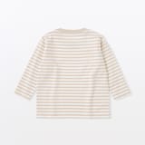 ベビー　あたまするっと　綿天竺編みクルーネック長袖Ｔシャツ　ボーダー