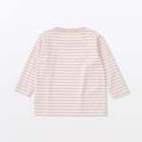 ベビー　あたまするっと　綿天竺編みクルーネック長袖Ｔシャツ　ボーダー