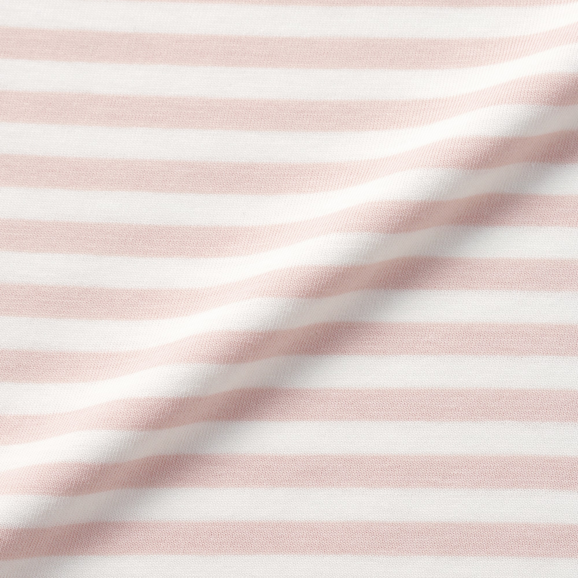 ベビー　あたまするっと　綿天竺編みクルーネック長袖Ｔシャツ　ボーダー