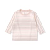 ベビー　あたまするっと　綿天竺編みクルーネック長袖Ｔシャツ　ボーダー