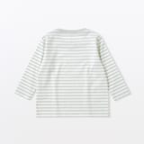 ベビー　あたまするっと　綿天竺編みクルーネック長袖Ｔシャツ　ボーダー