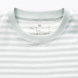 ベビー　あたまするっと　綿天竺編みクルーネック長袖Ｔシャツ　ボーダー