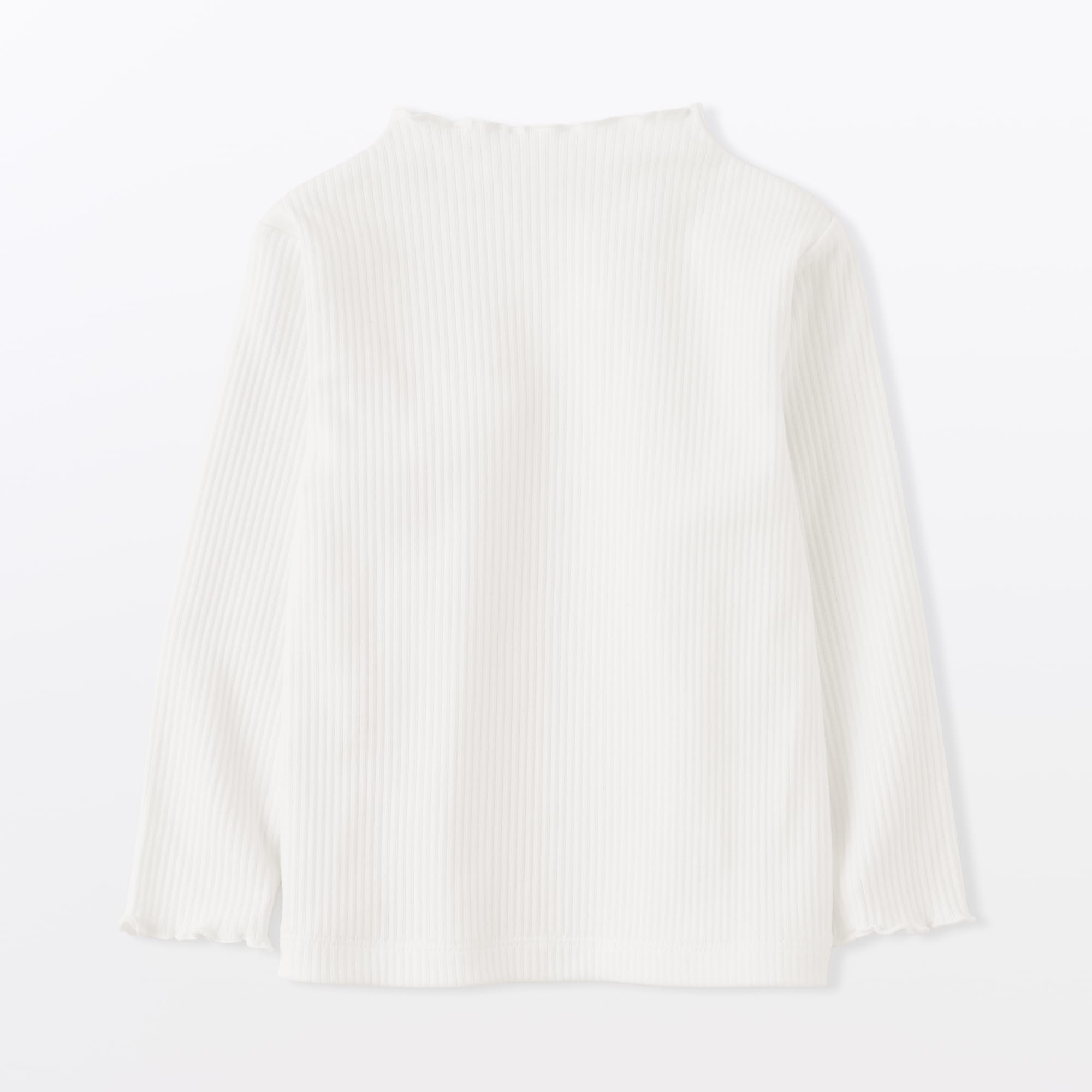 ベビー　ストレッチリブ編みモックネック長袖Ｔシャツ