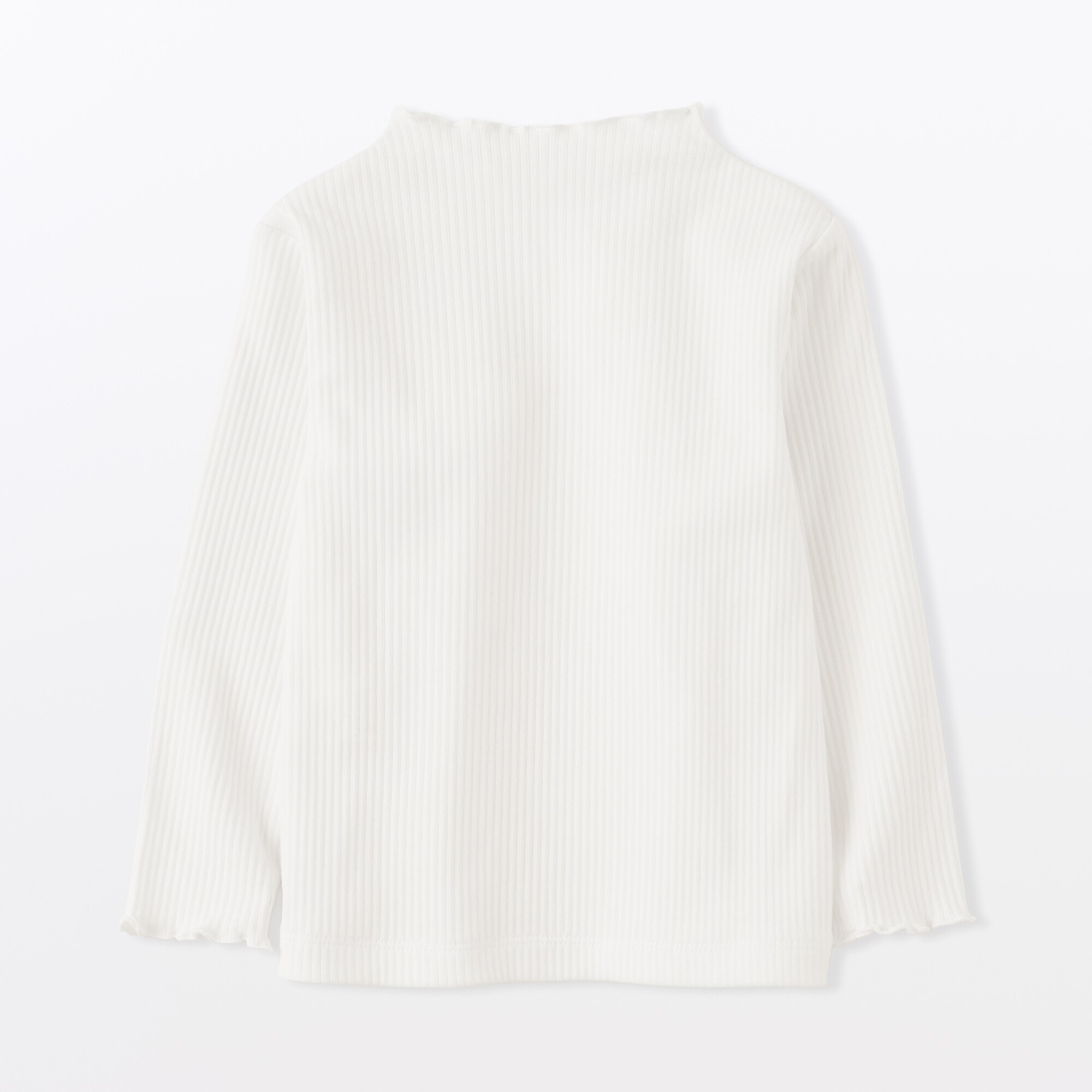 ベビー　ストレッチリブ編みモックネック長袖Ｔシャツ