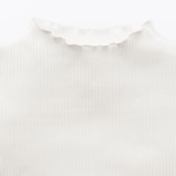 ベビー　ストレッチリブ編みモックネック長袖Ｔシャツ