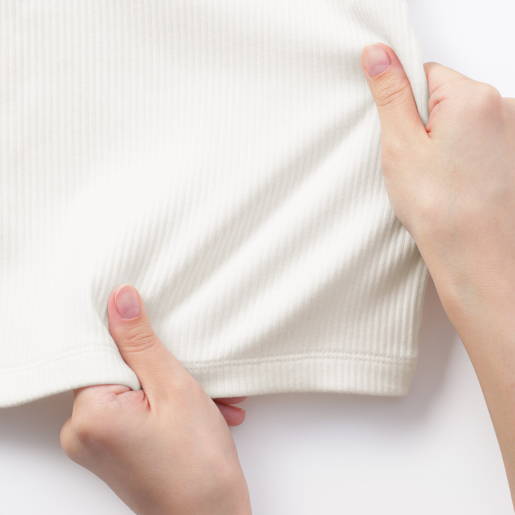 ベビー　ストレッチリブ編みモックネック長袖Ｔシャツ