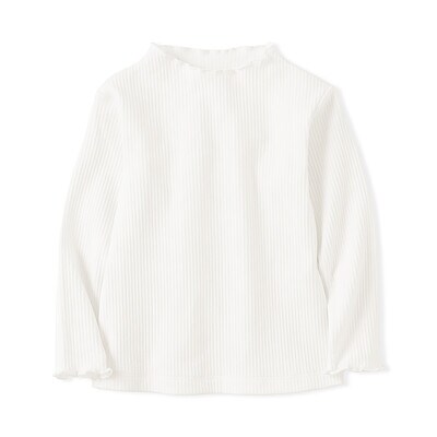 ベビー　ストレッチリブ編みモックネック長袖Ｔシャツ