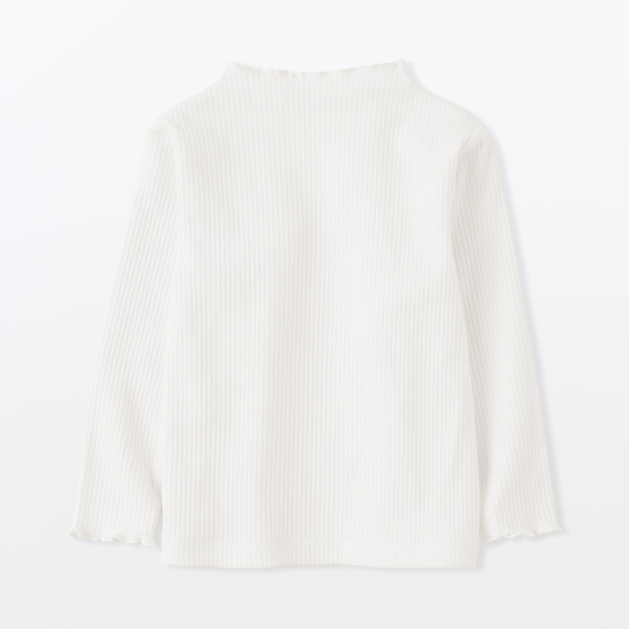 ベビー　ストレッチリブ編みモックネック長袖Ｔシャツ