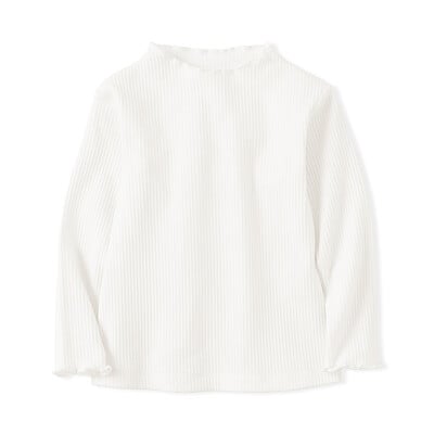 ベビー　ストレッチリブ編みモックネック長袖Ｔシャツ