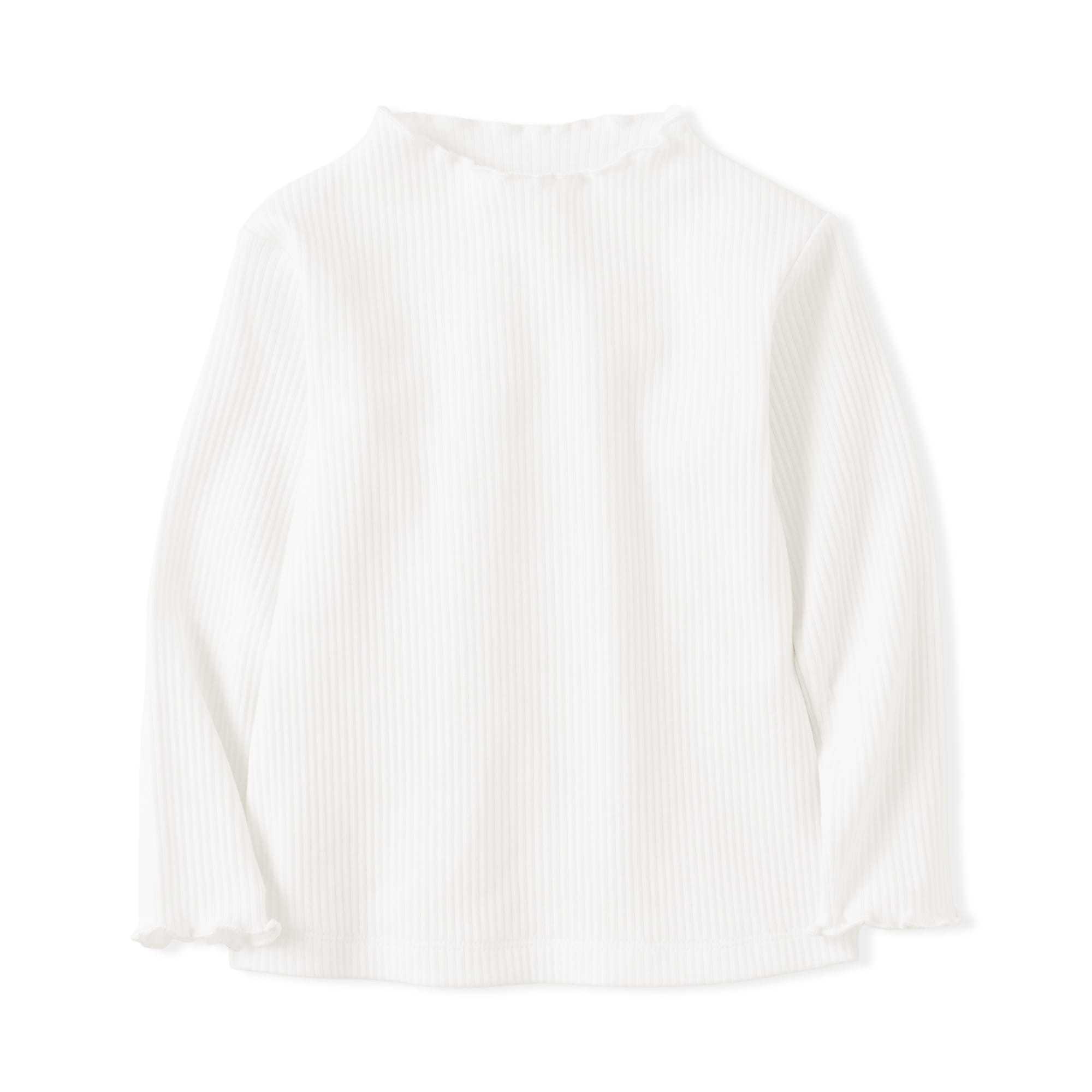 ベビー　ストレッチリブ編みモックネック長袖Ｔシャツ