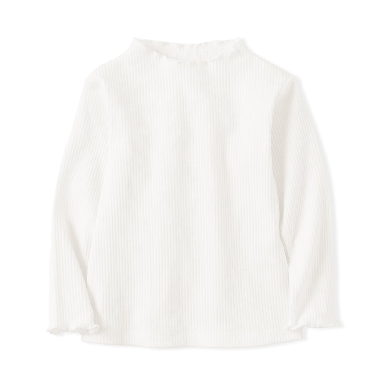 ベビー　ストレッチリブ編みモックネック長袖Ｔシャツ