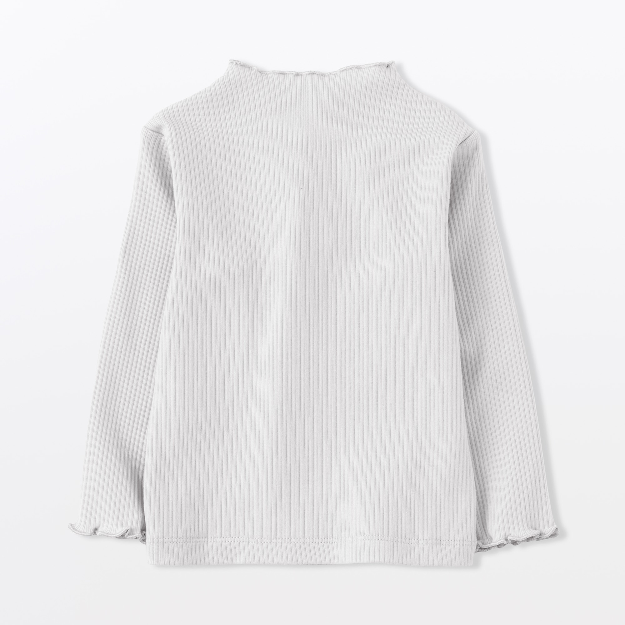 ベビー　ストレッチリブ編みモックネック長袖Ｔシャツ