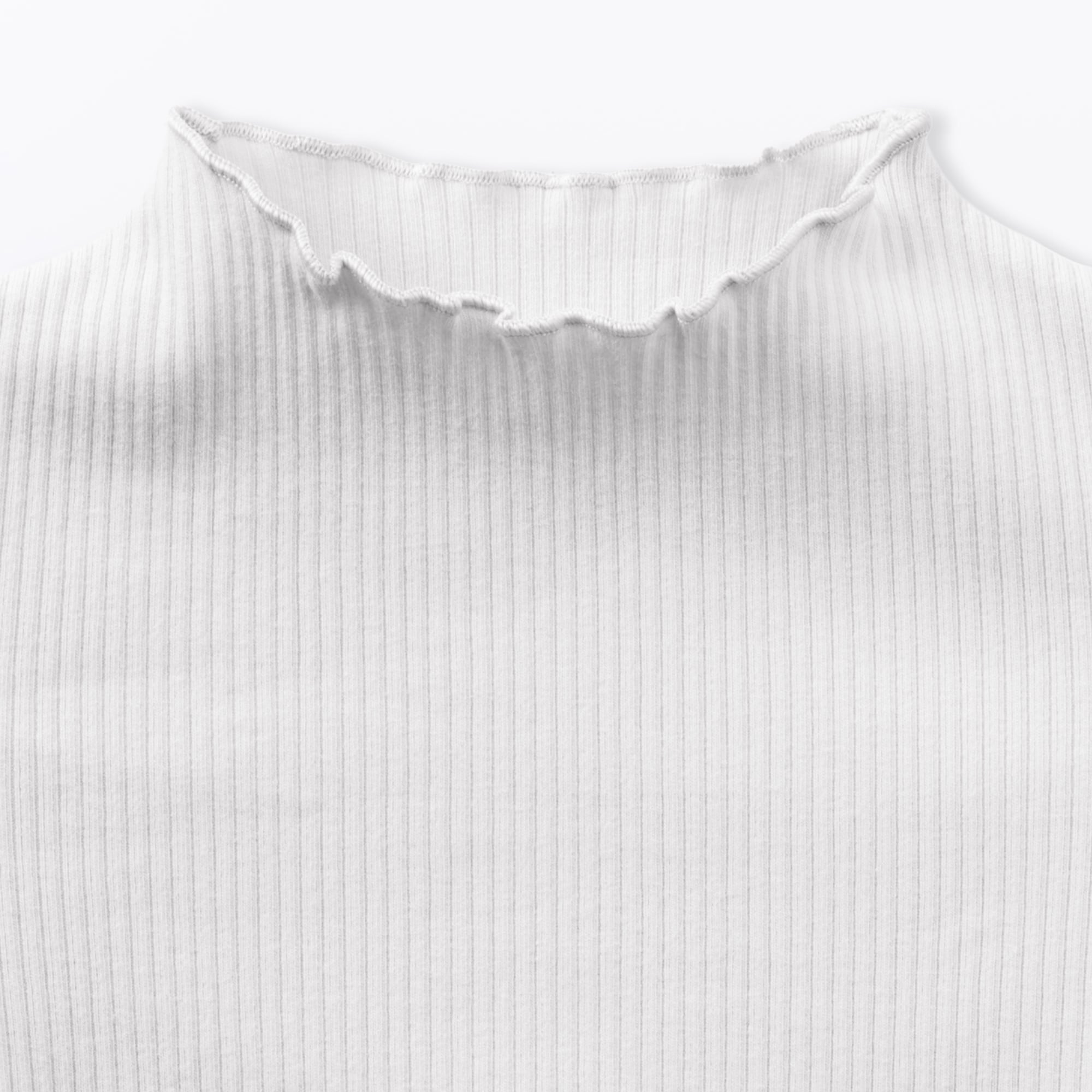 ベビー　ストレッチリブ編みモックネック長袖Ｔシャツ