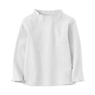 ベビー　ストレッチリブ編みモックネック長袖Ｔシャツ