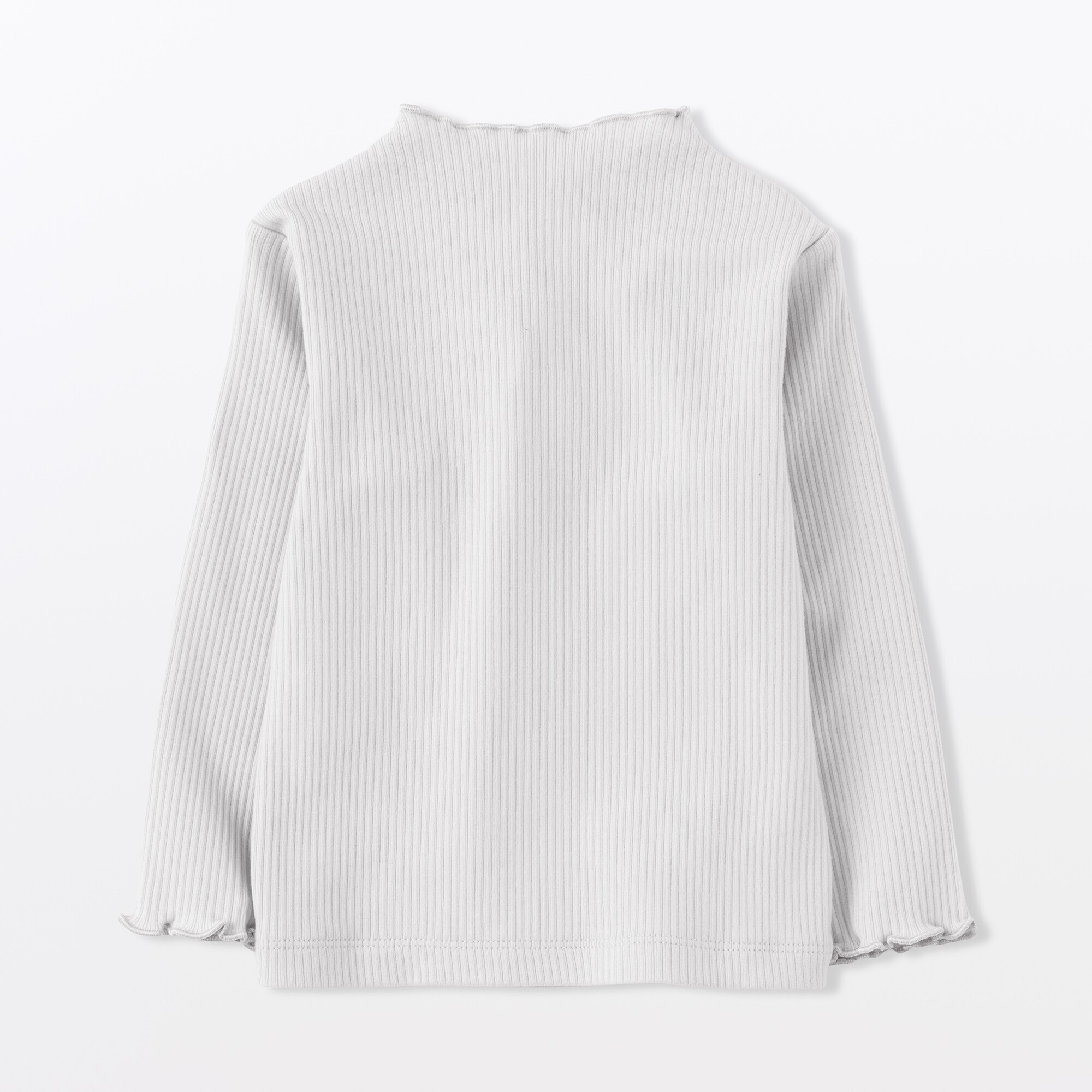 ベビー　ストレッチリブ編みモックネック長袖Ｔシャツ