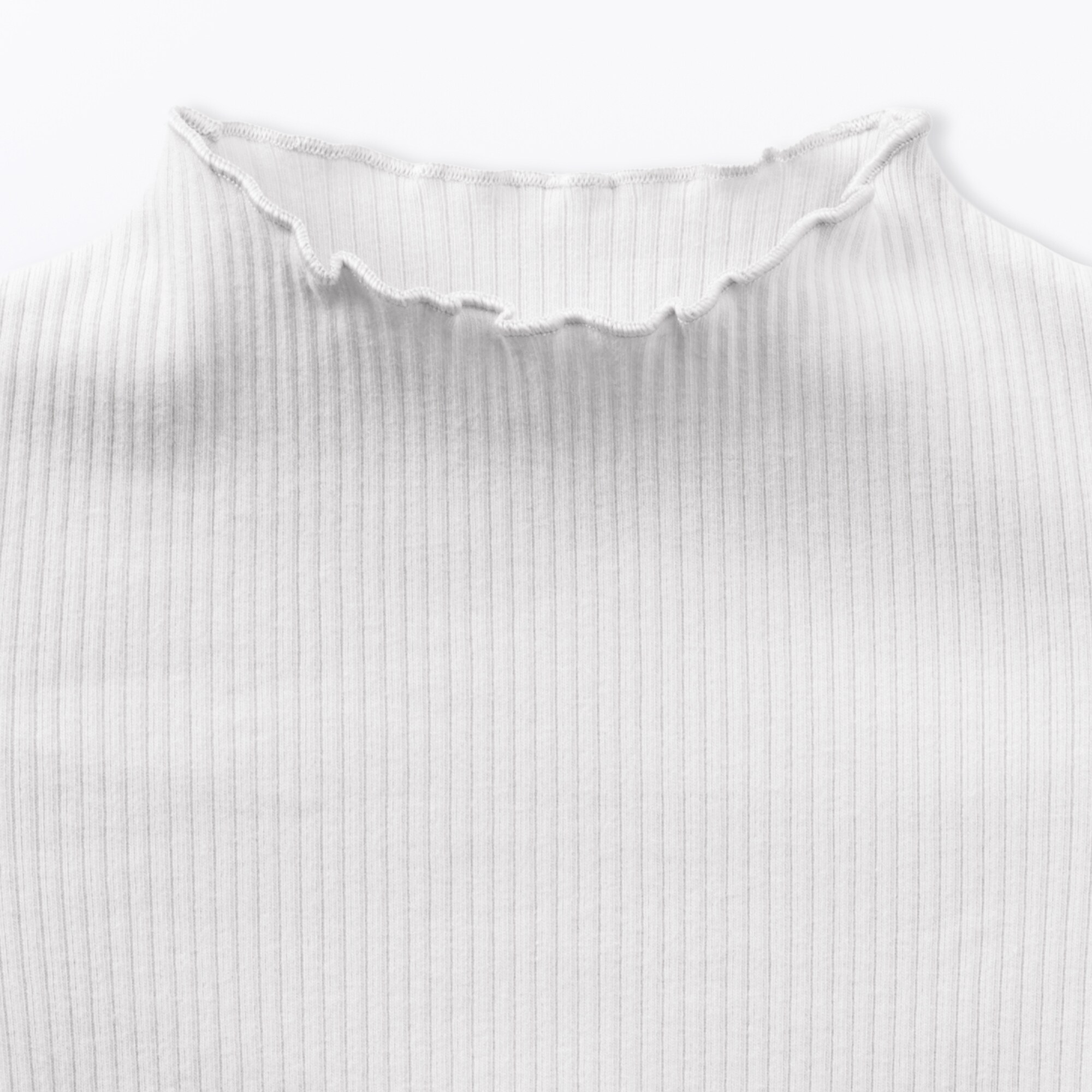 ベビー　ストレッチリブ編みモックネック長袖Ｔシャツ