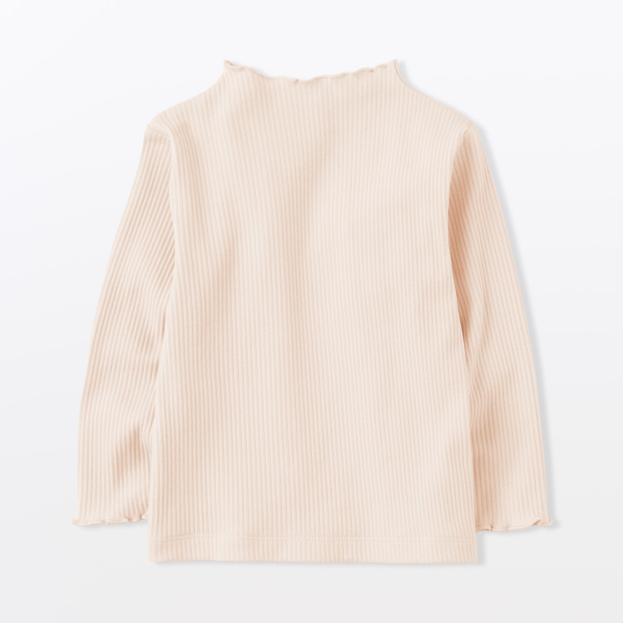 ベビー　ストレッチリブ編みモックネック長袖Ｔシャツ