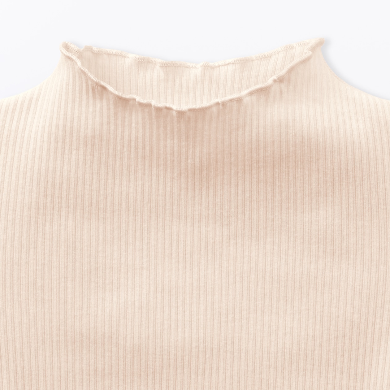 ベビー　ストレッチリブ編みモックネック長袖Ｔシャツ