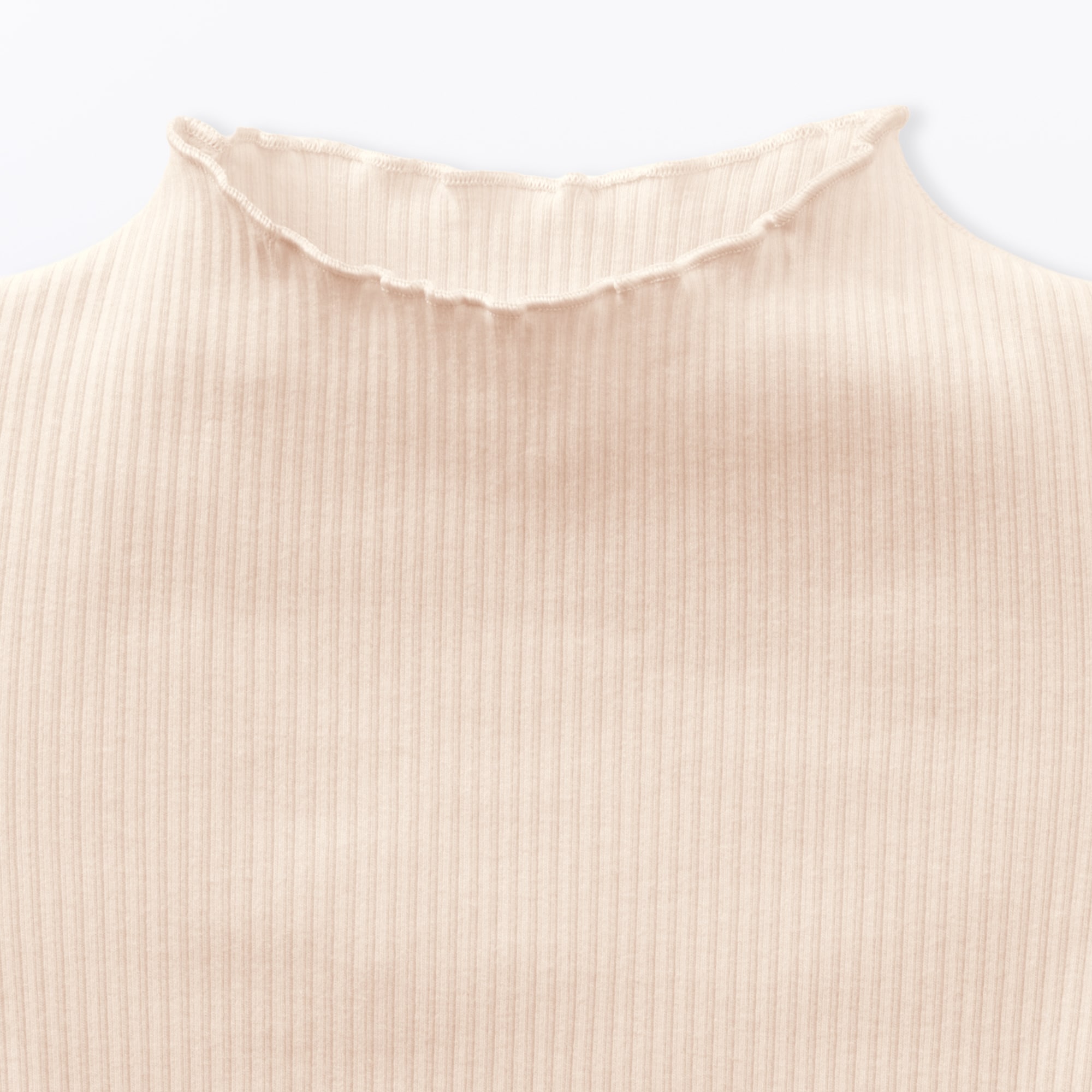 ベビー　ストレッチリブ編みモックネック長袖Ｔシャツ