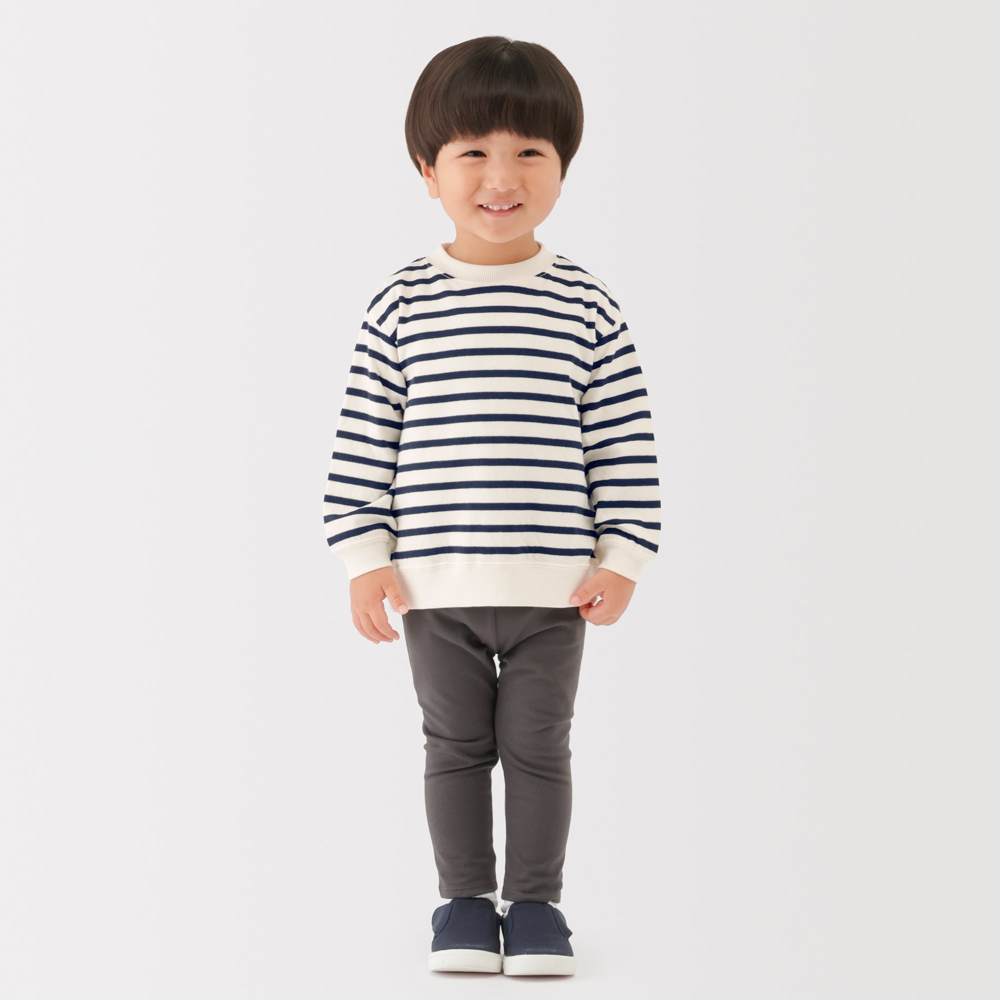 ベビー　あたまするっと　接結編みスウェットシャツ