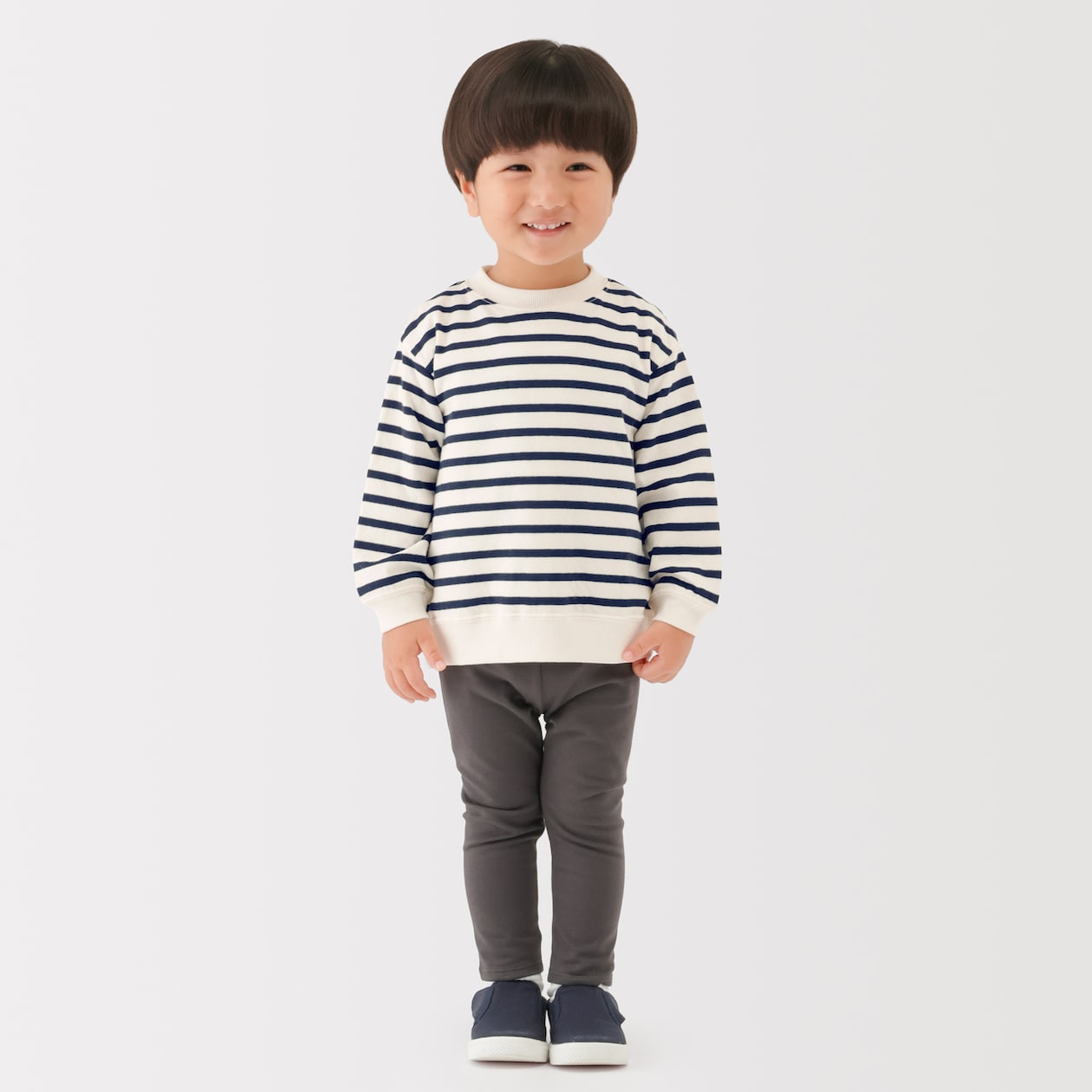 ベビー　あたまするっと　接結編みスウェットシャツ