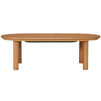 楕円こたつ・本体・タモ材・フラットヒーター／ナチュラル