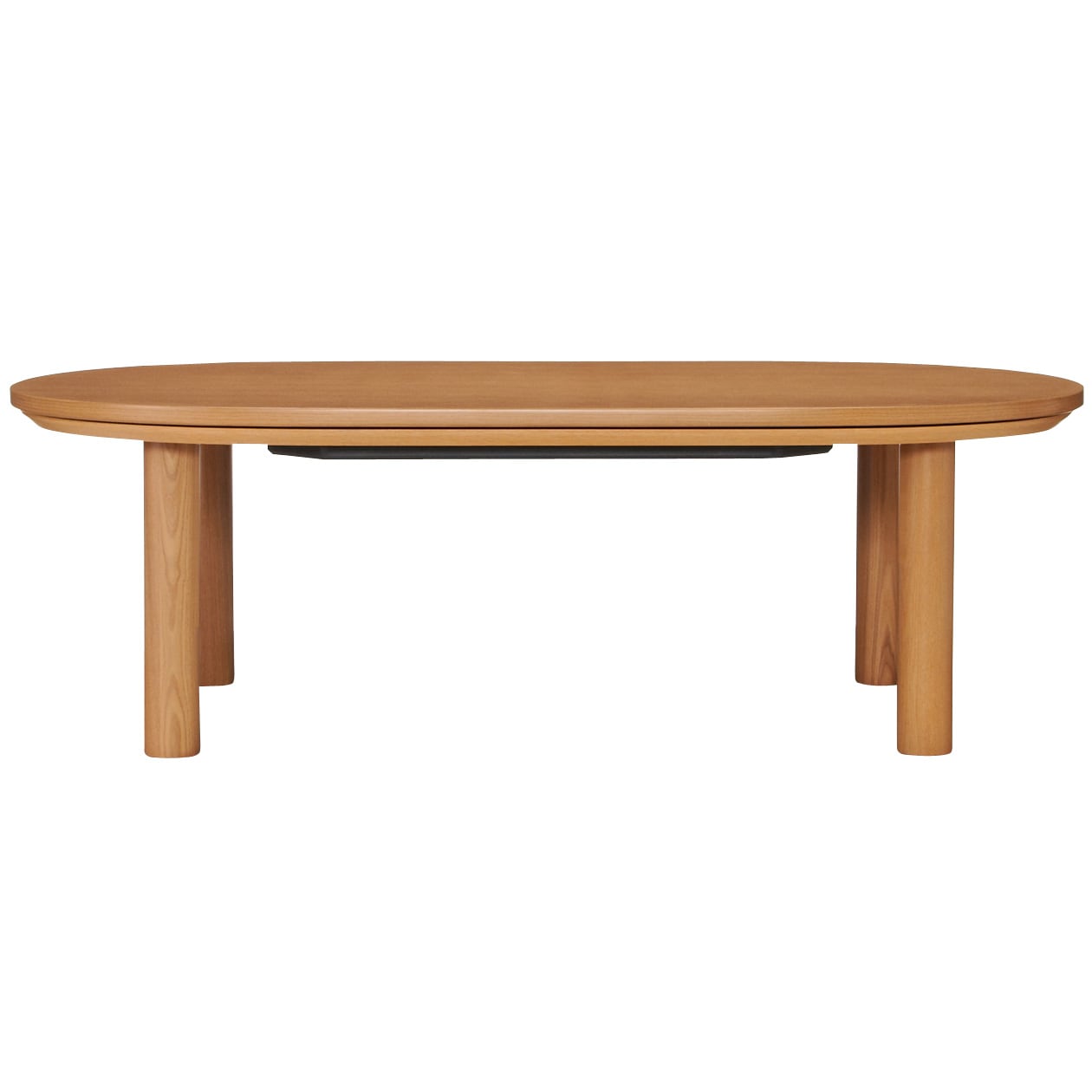 楕円こたつ・本体・タモ材・フラットヒーター／ナチュラル