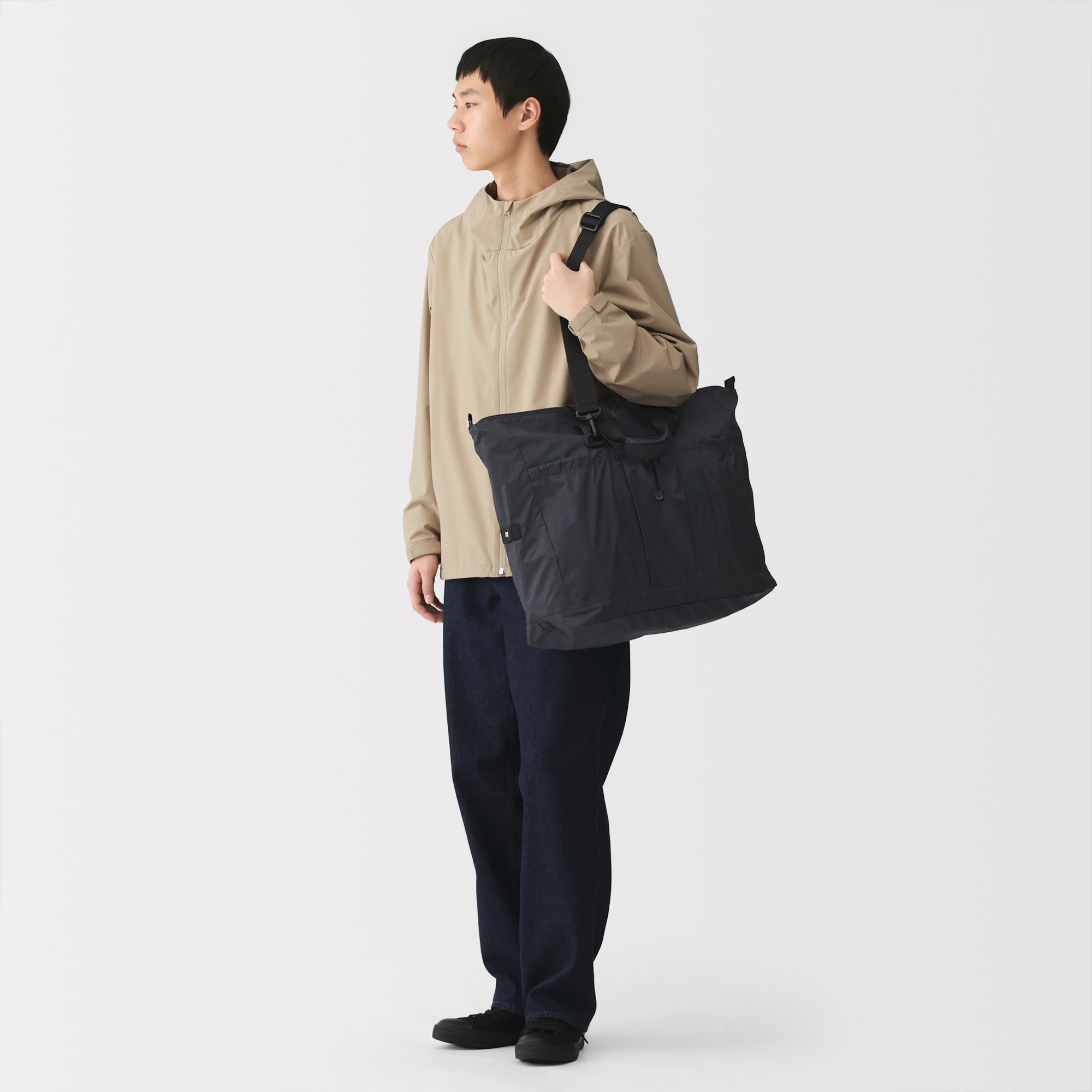 撥水　リップストップ　ボストンバッグ