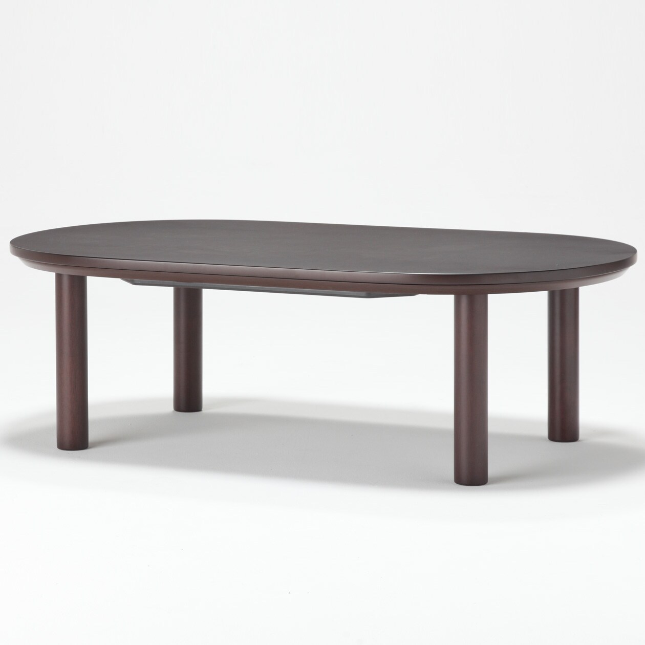 楕円こたつ・本体・フラットヒーター／ダークブラウン