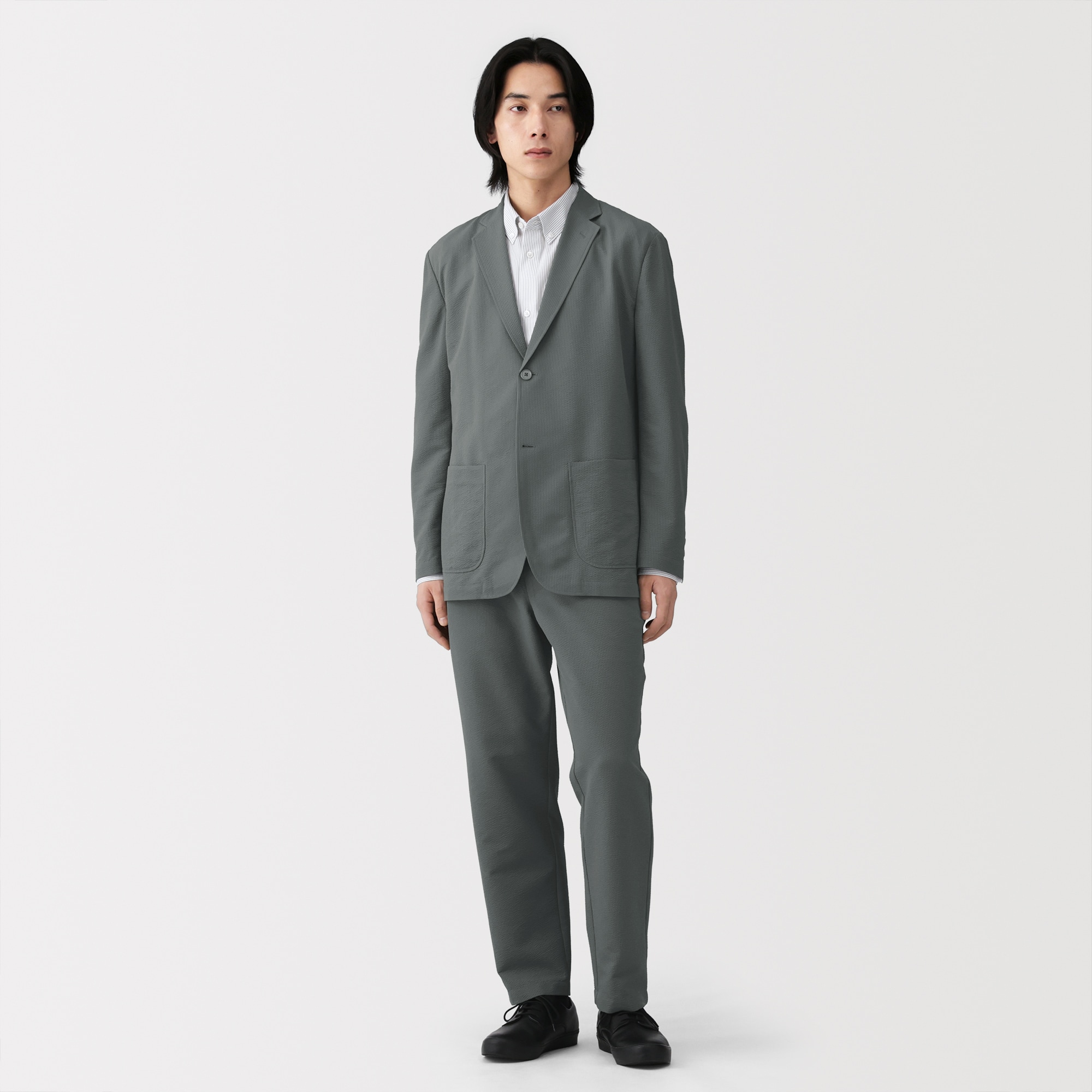 紳士 風を通すストレッチサッカージャケット | 無印良品