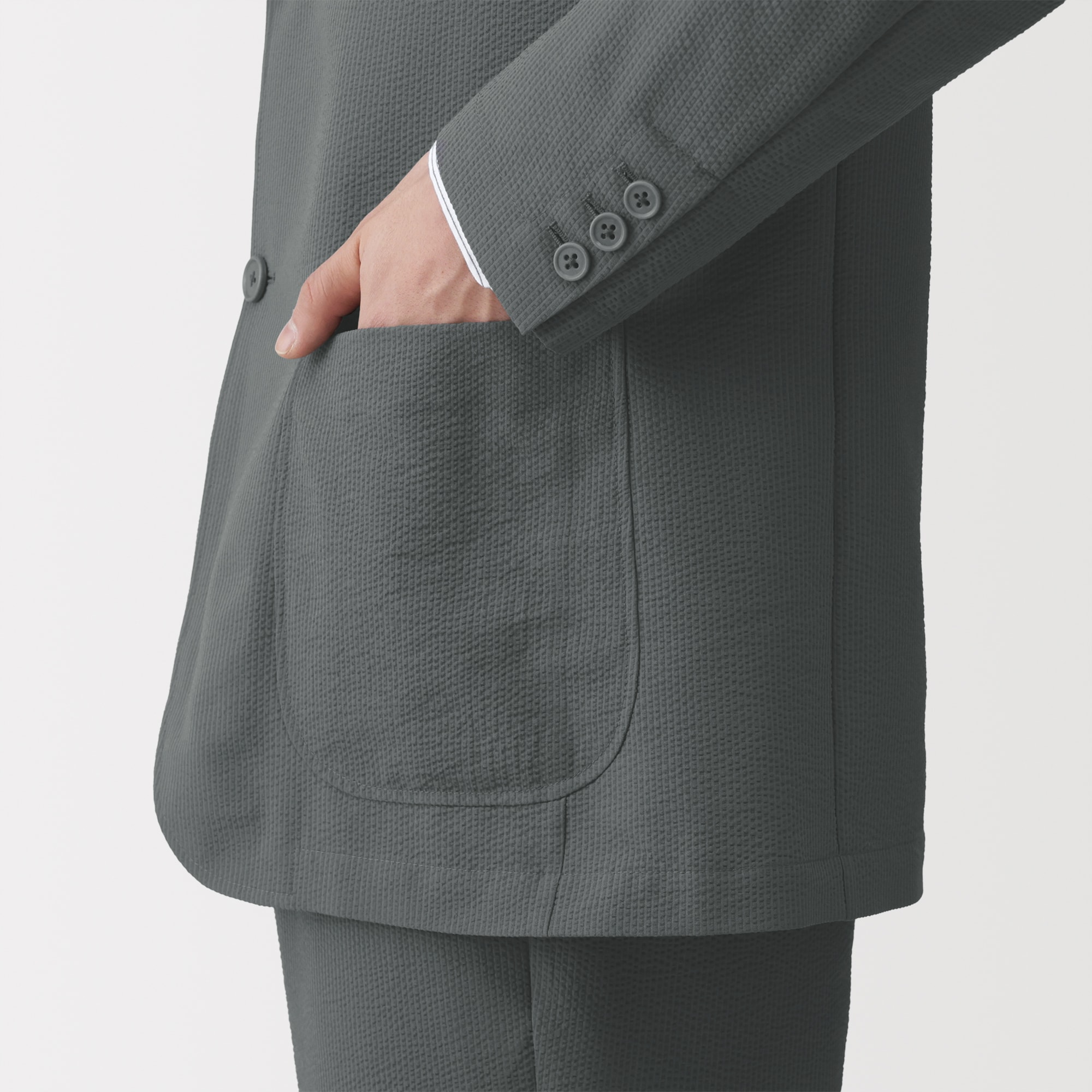 紳士 風を通すストレッチサッカージャケット | 無印良品