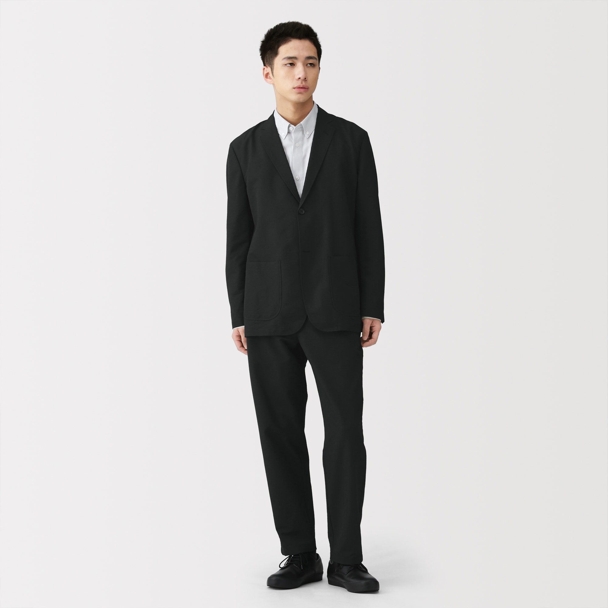 紳士　風を通すストレッチサッカージャケット