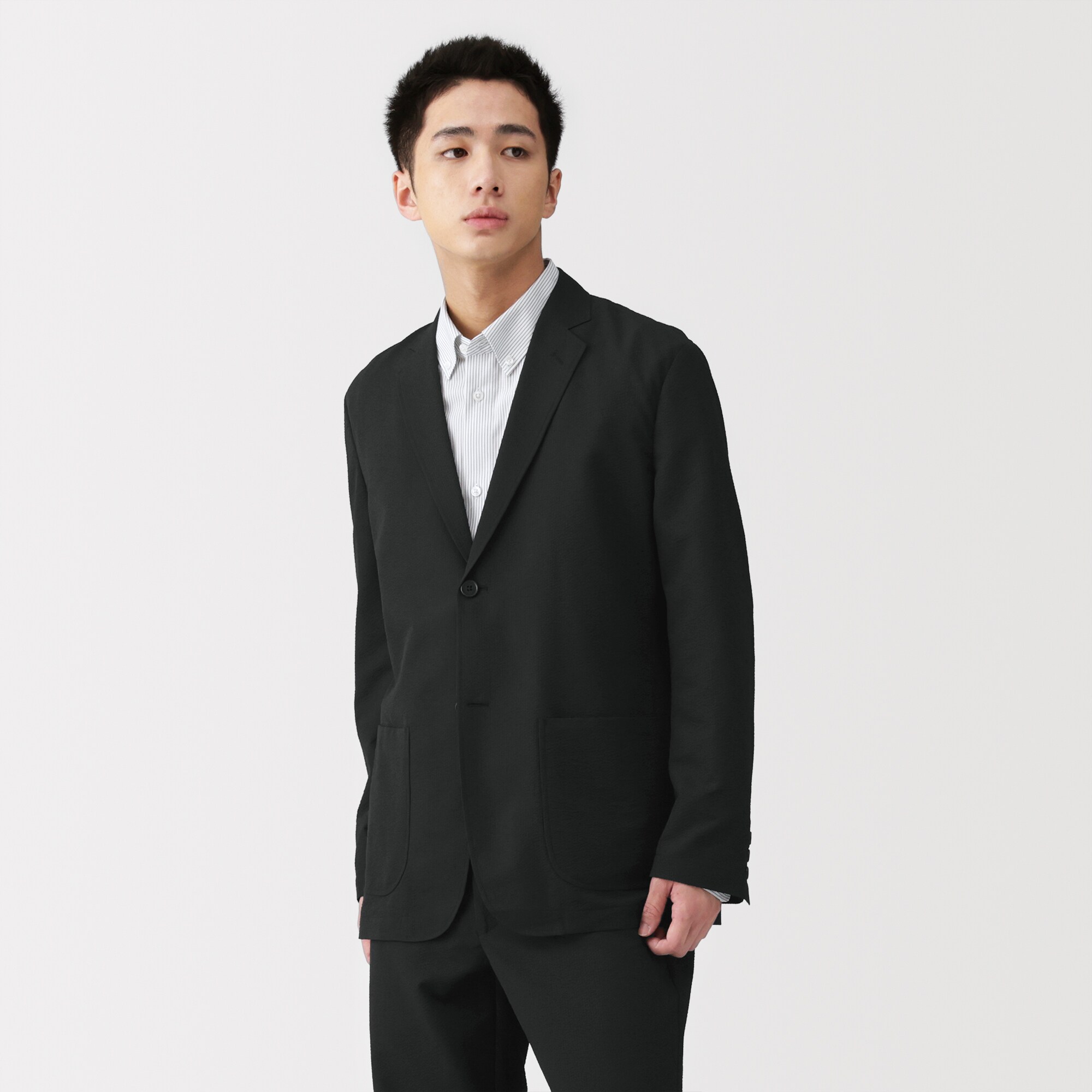 紳士　風を通すストレッチサッカージャケット