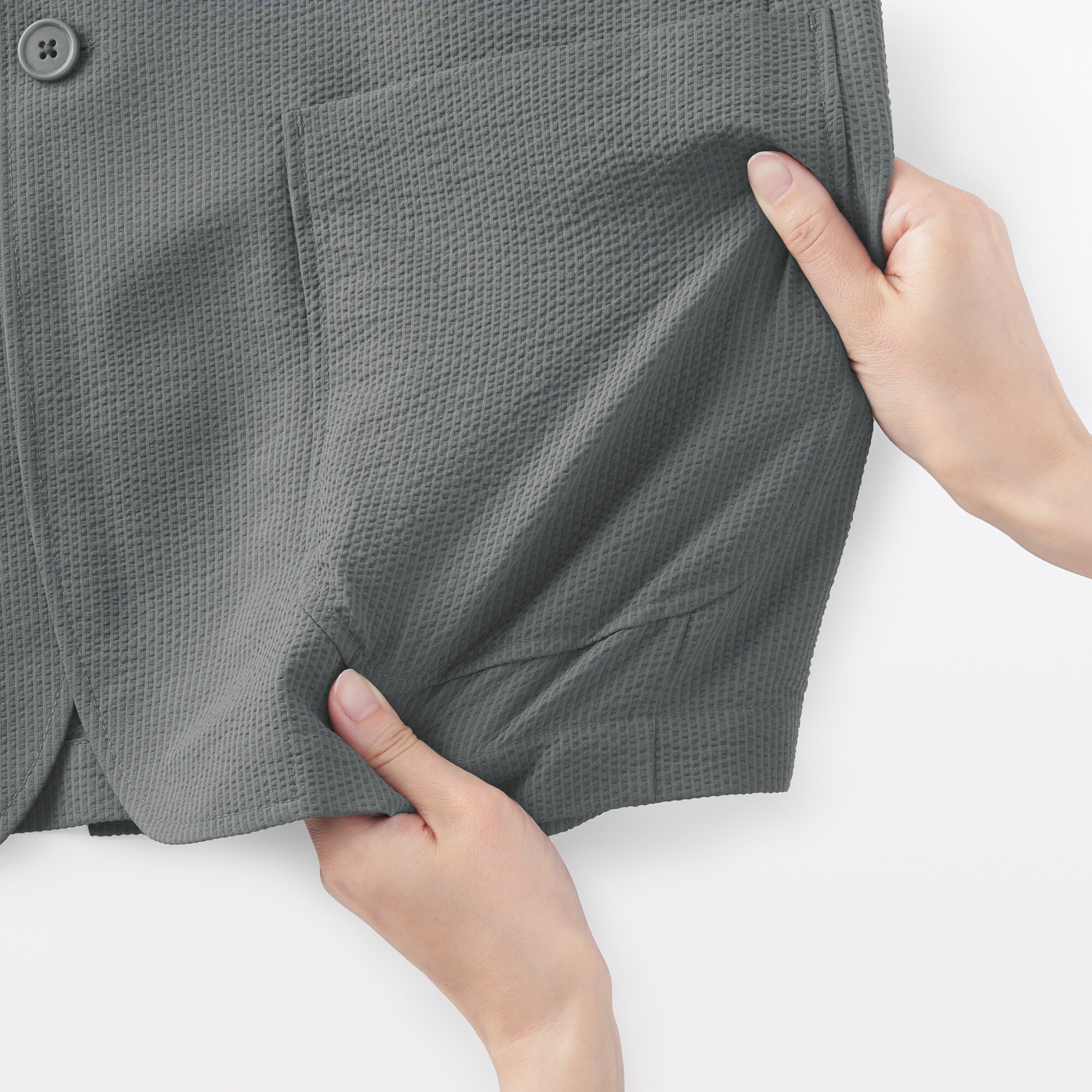 紳士　風を通すストレッチサッカージャケット