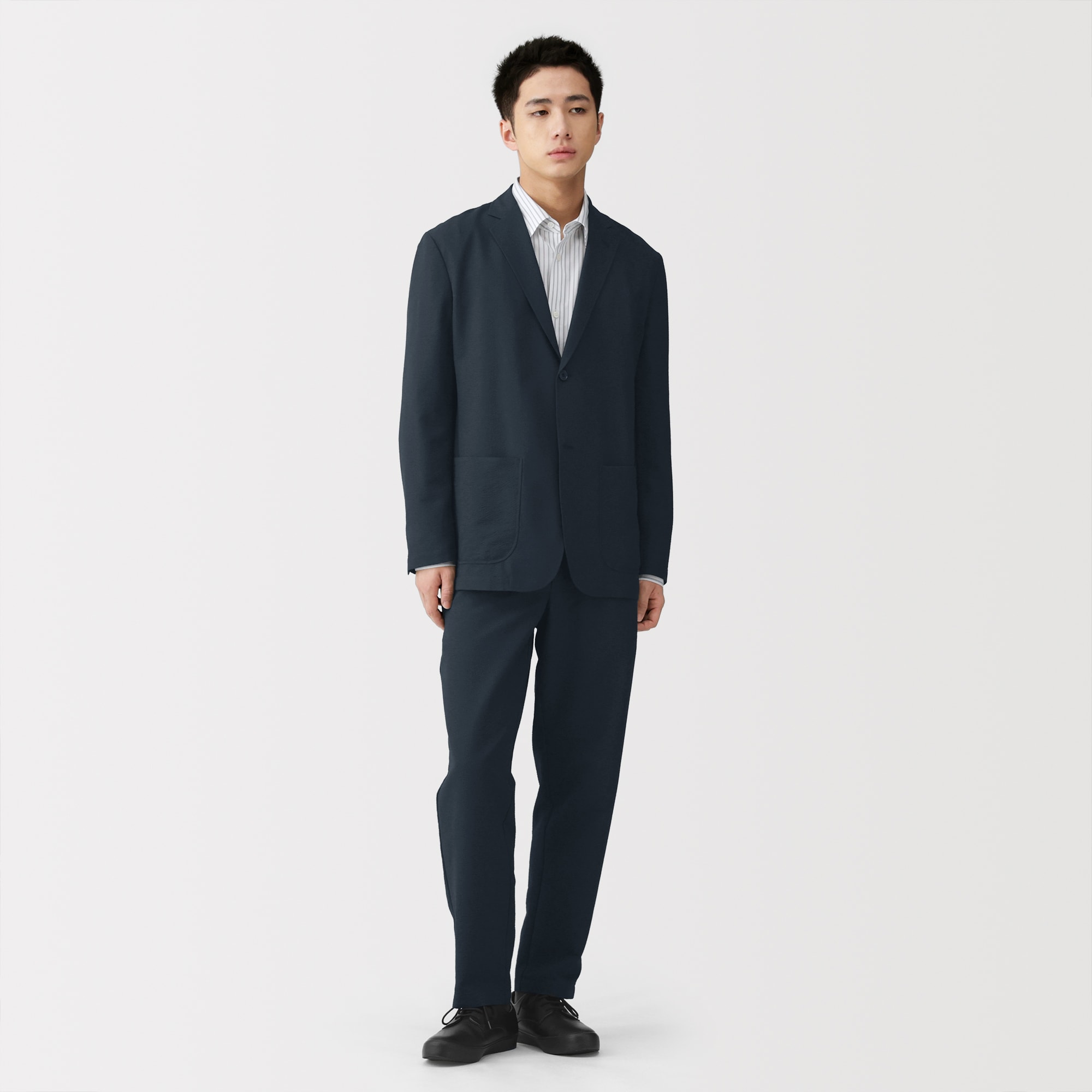 紳士　風を通すストレッチサッカージャケット