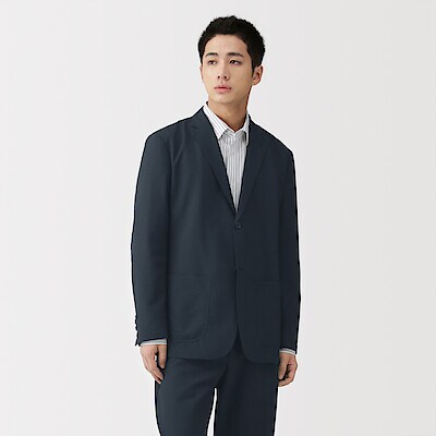 紳士　風を通すストレッチサッカージャケット