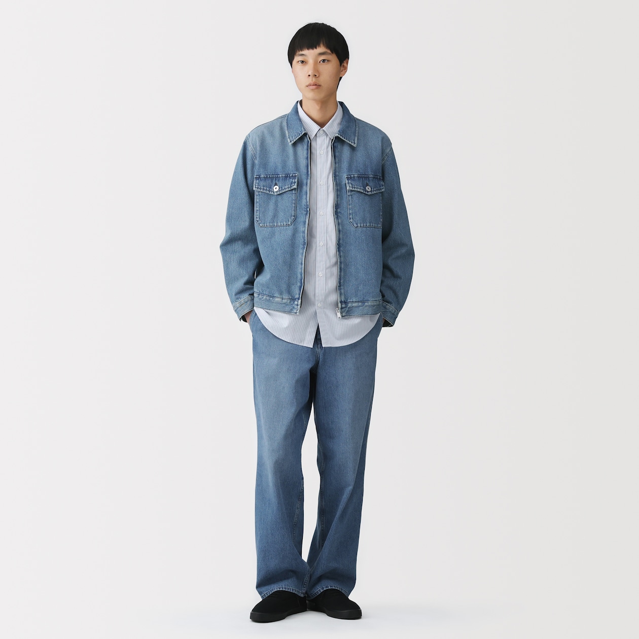 紳士　木の実から作ったカポック混デニム　ブルゾン